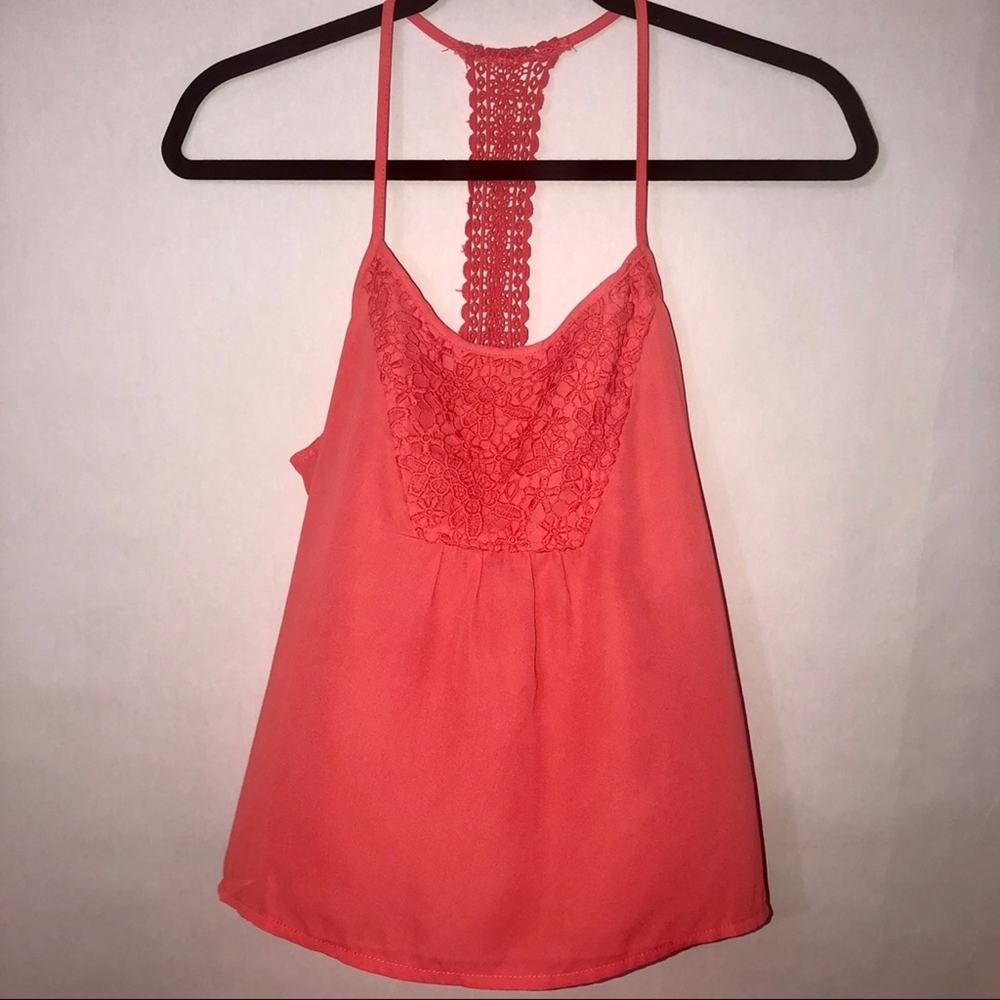 Iris Los Angeles crochet tank top l Coral l SZ S